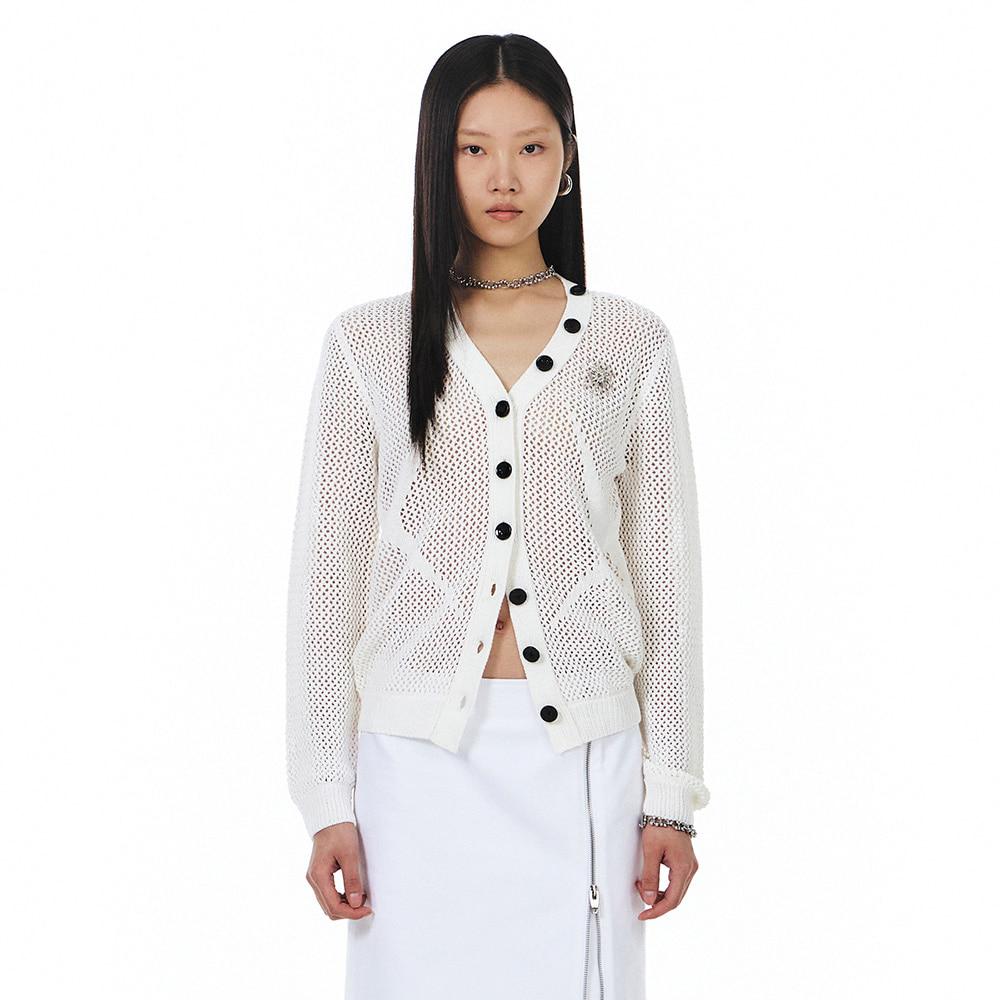 [UNISEX] Skashi Hatch Cardigan (White)