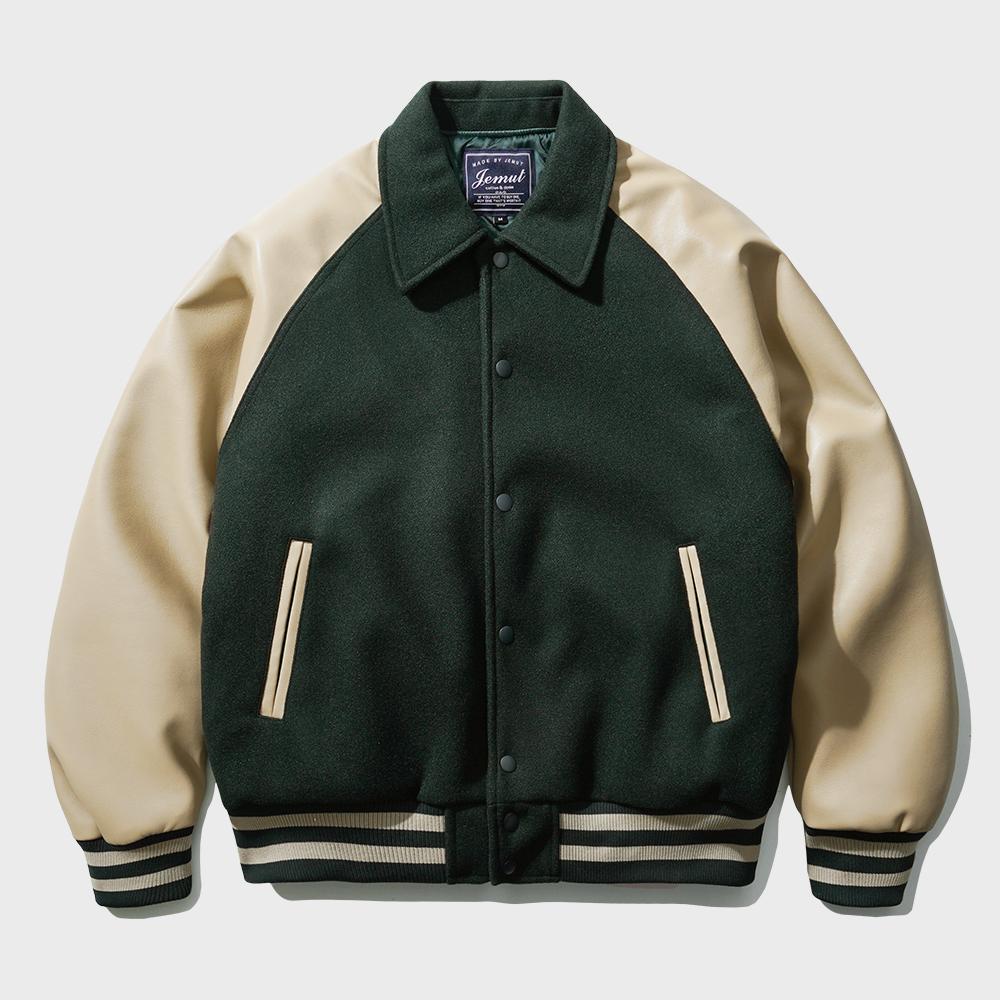 레더 레글런 바시티 자켓 4종 다크그린 YHOT2461