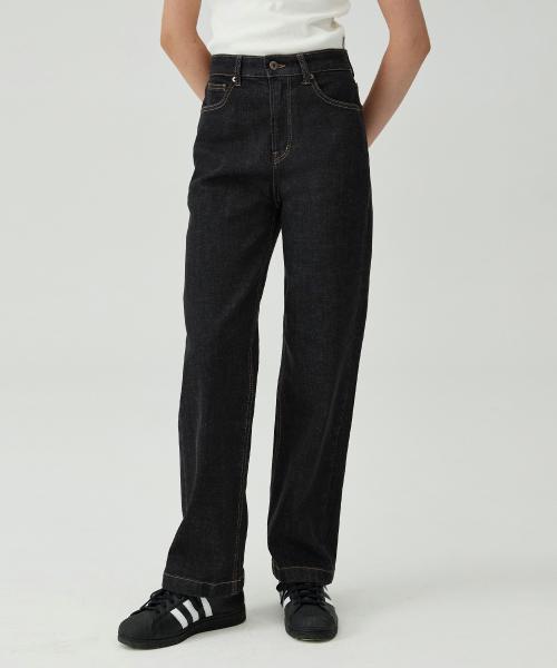 페이트로 7601 세미와이드핏 블랙 데님팬츠