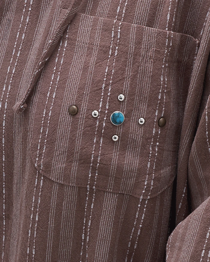 터키 스트라이프 후드 남방