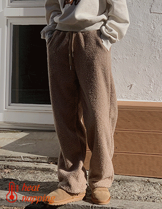 바닐라민트 뽀글이 기모 와이드팬츠