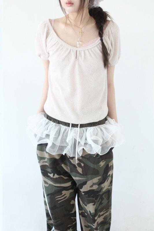 puff sleeve tee (2color)