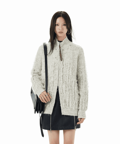 테슬 스웨터 아이보리 가디건