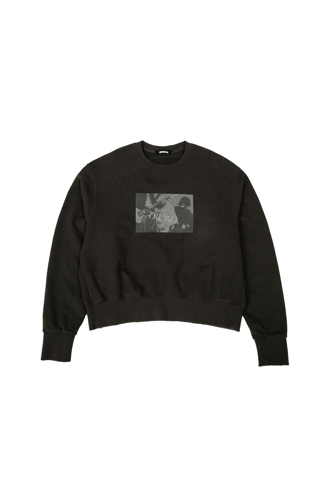 DAMAGED ROCK SWEATSHIRT [DARK GREY]