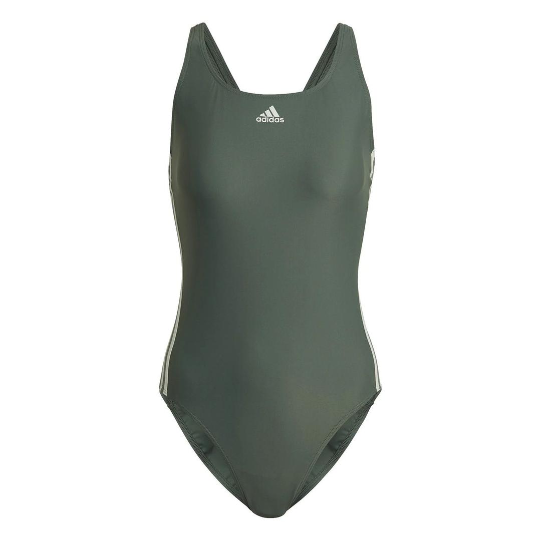 클래식 3 스트라이프 수영복 여성 SH3.RO Classic 3-Stripes Swimsuit Womens GreenOxid 35410615