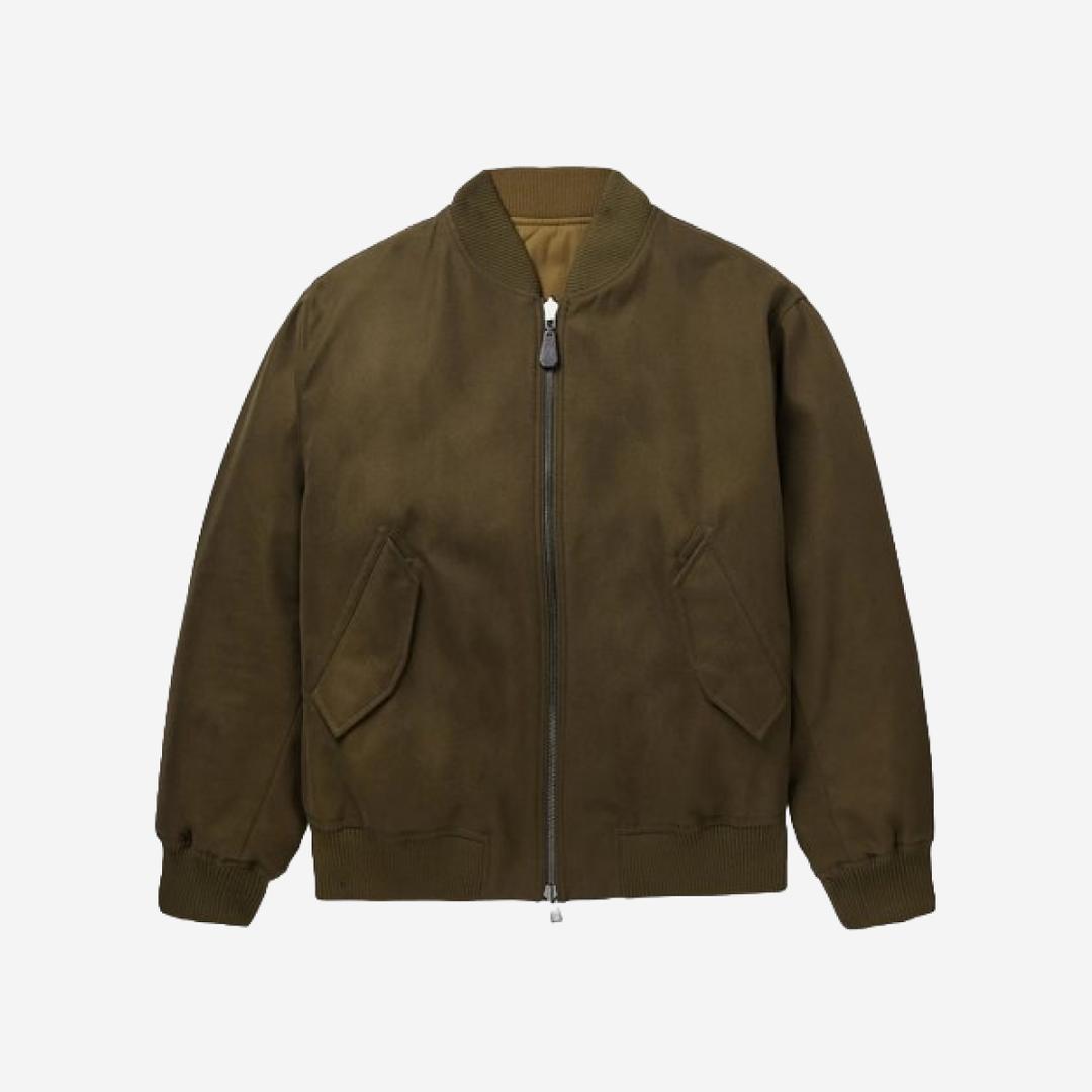 Loro Piana Thule Bomber Jacket Cotton Dark Khaki Desert Mist
