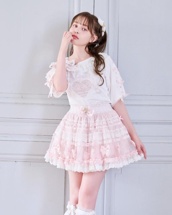 チュールリボンティアードスカパン