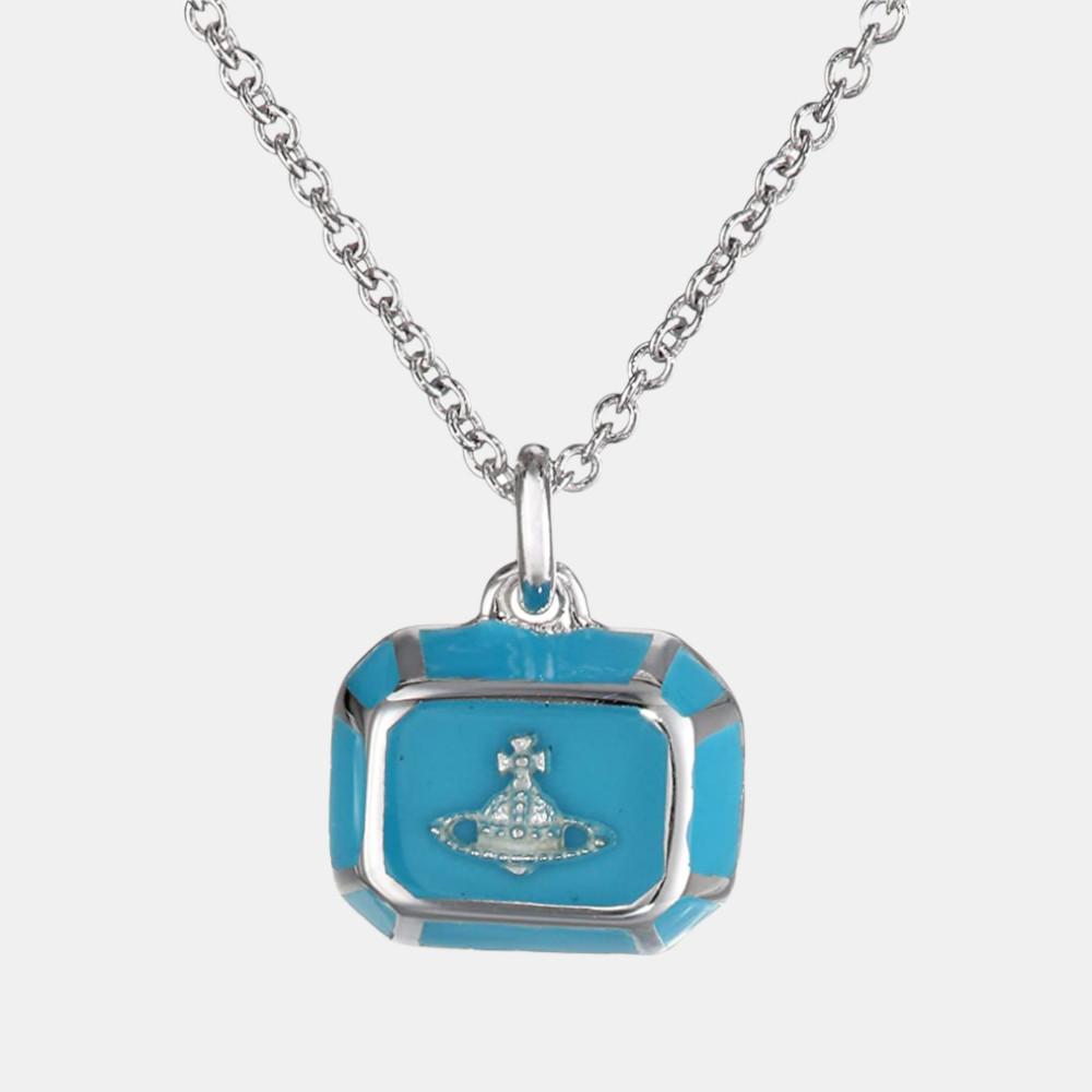 Vivienne Westwood 비비안 웨스트우드 목걸이 터콰이즈 스퀘어 챰