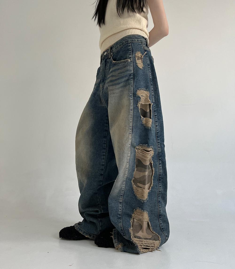 오오보 CAMO HOLE DENIM