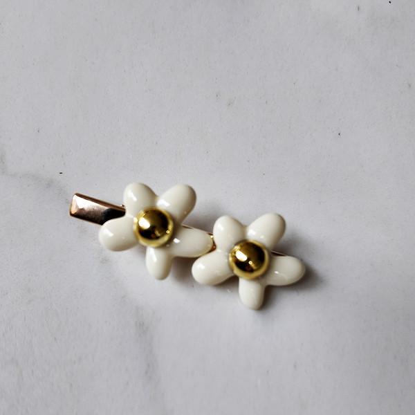 화이트 미니 데이지 삔