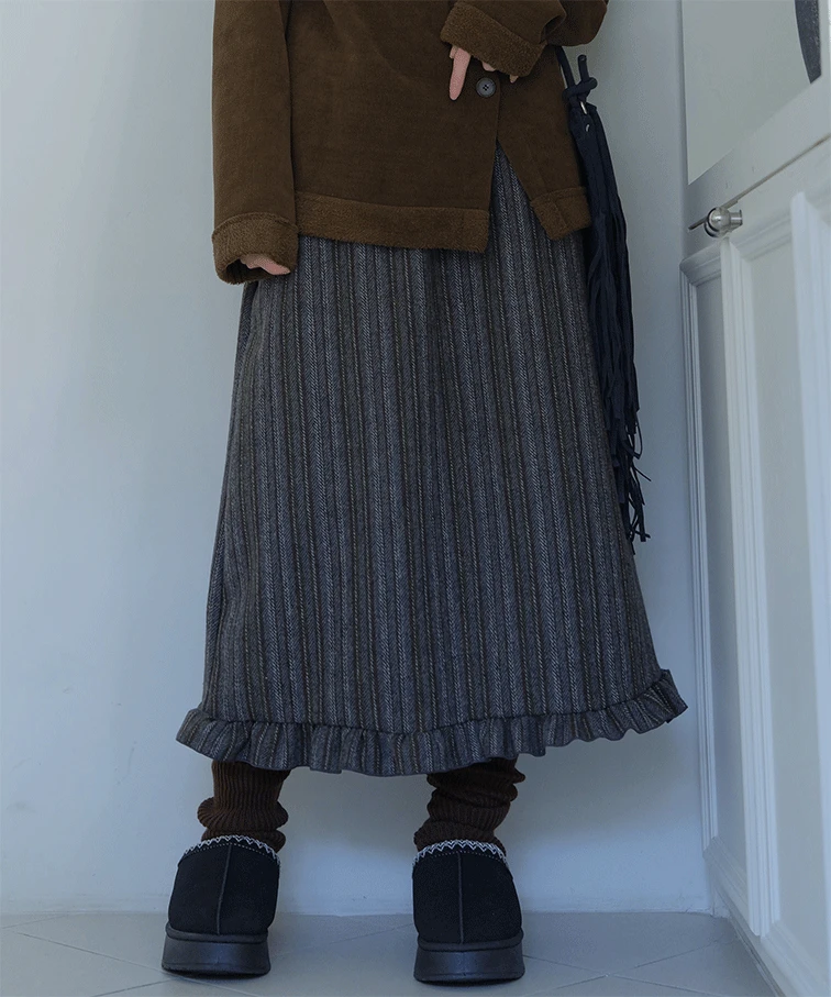 토프 윈터 빈티지 st 프릴 스커트 2color