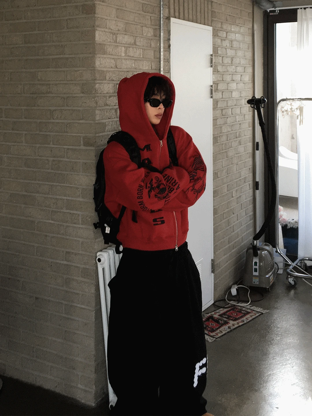 (기모) FW MARINES 크롭 후드집업