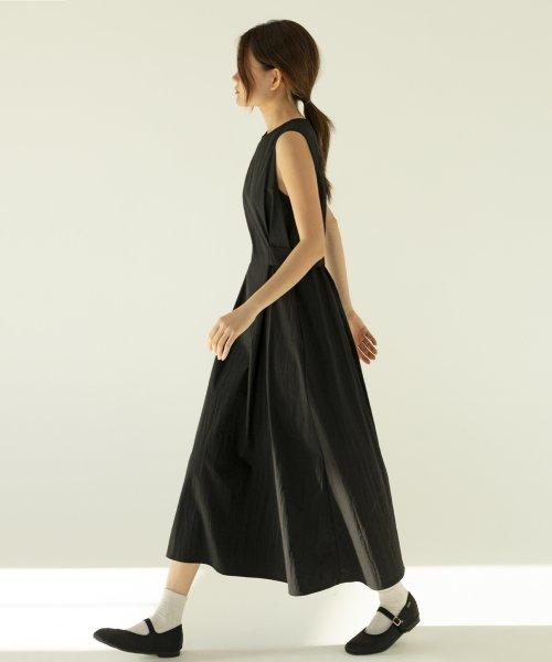 테리 슬리브리스 맥시 롱 원피스 black[블랙]