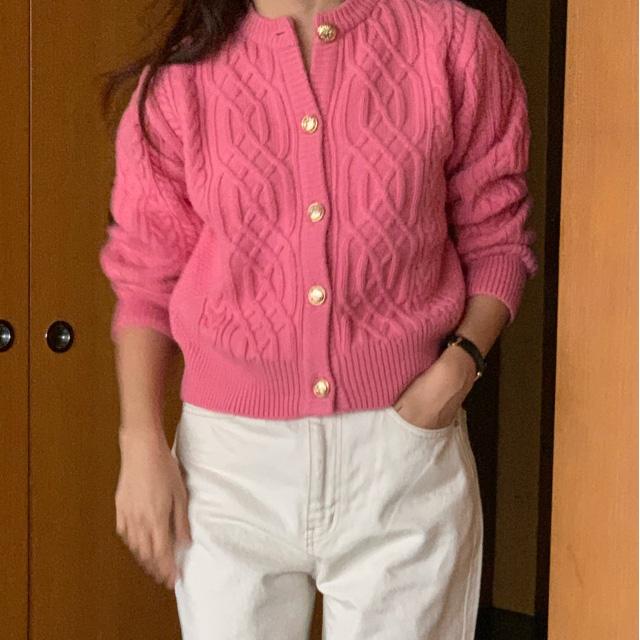 [마지막장 15% SALE] comehere 페일 꽈배기 가디건 (2color)