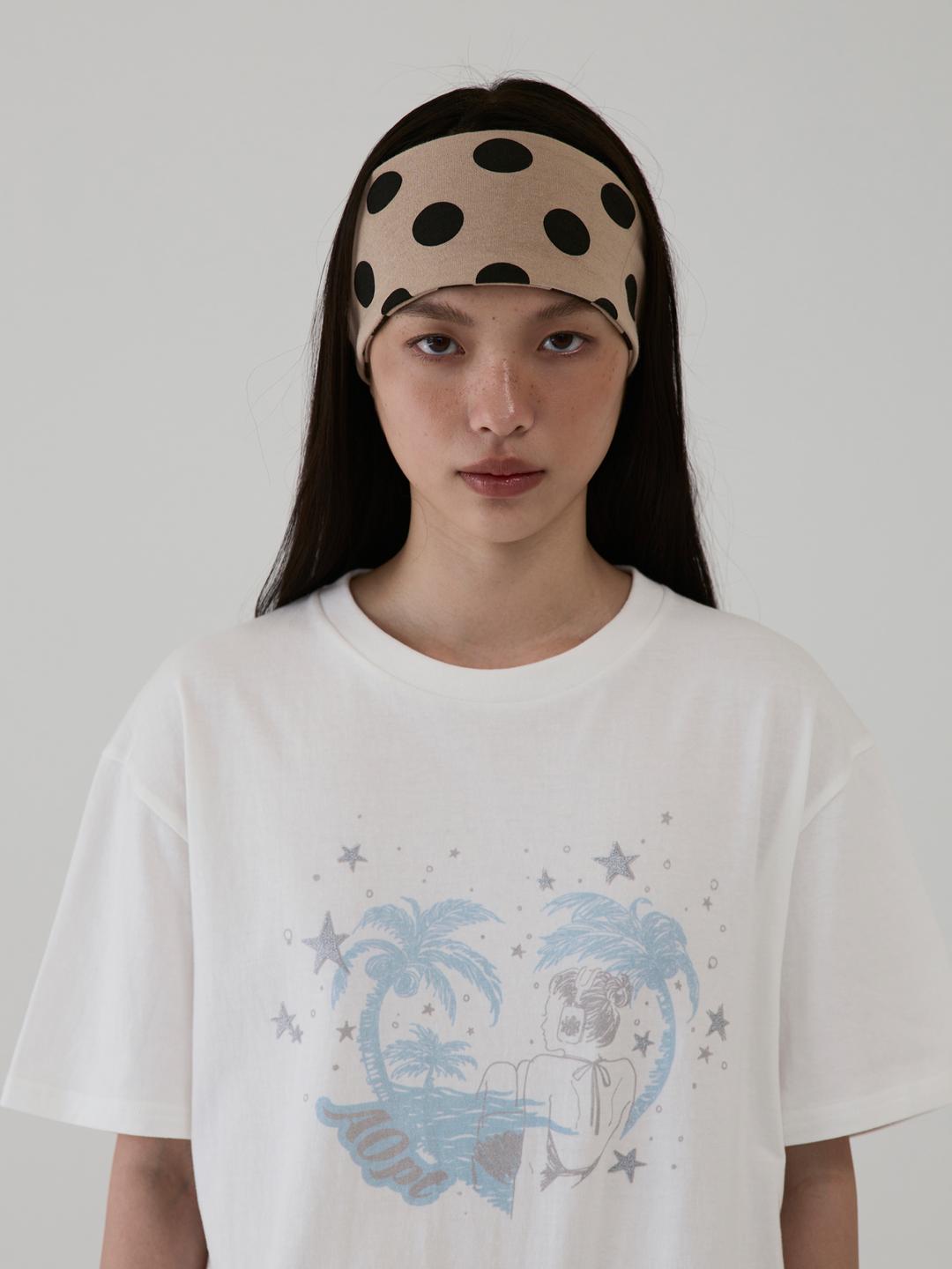 DOT HAIR BAND - BEIGE