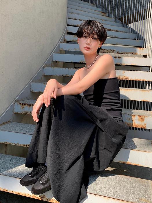 TUBE TOP NATURAL FLARE DRESS2_BLACK