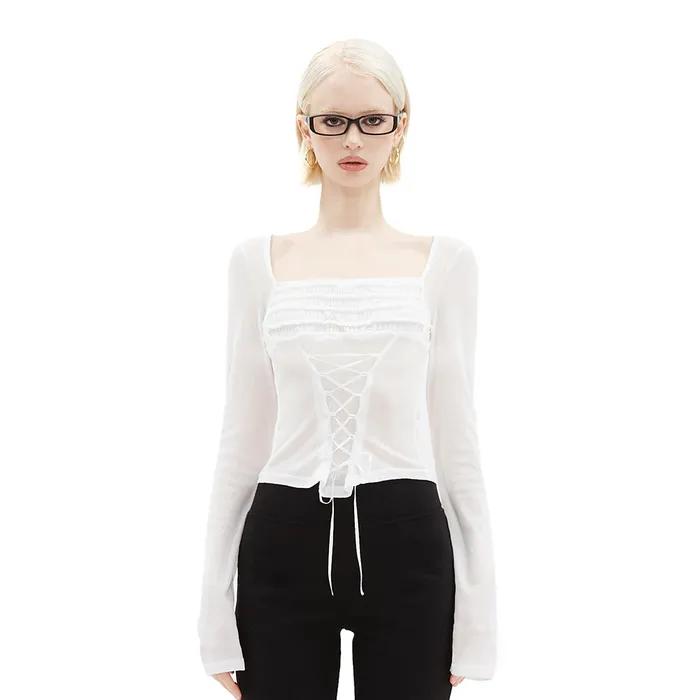 Pure Lace-up Corset Top [Ivory]