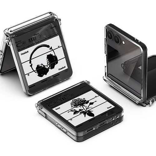 [TC] 오토 힌지 클리어 하드 케이스[블랙 아트웍] Z플립7 7FE 6 5