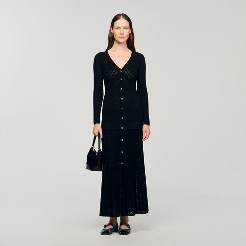 Fancy knit maxi dress | Sandro RE