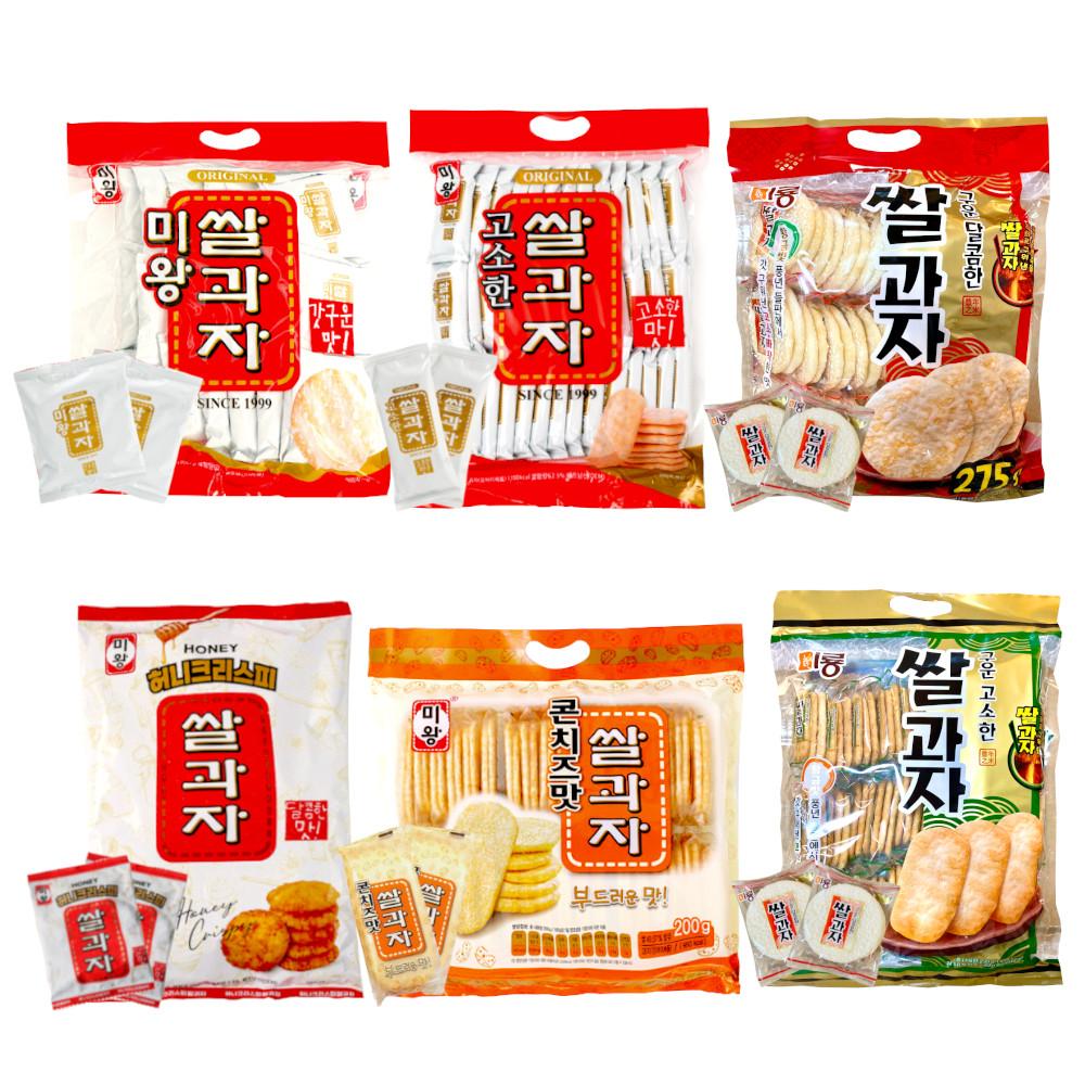 미왕 미룡 쌀과자 6종 골라담기 / 갓구운맛 고소한맛 달콤한맛 허니크리스피 콘치즈