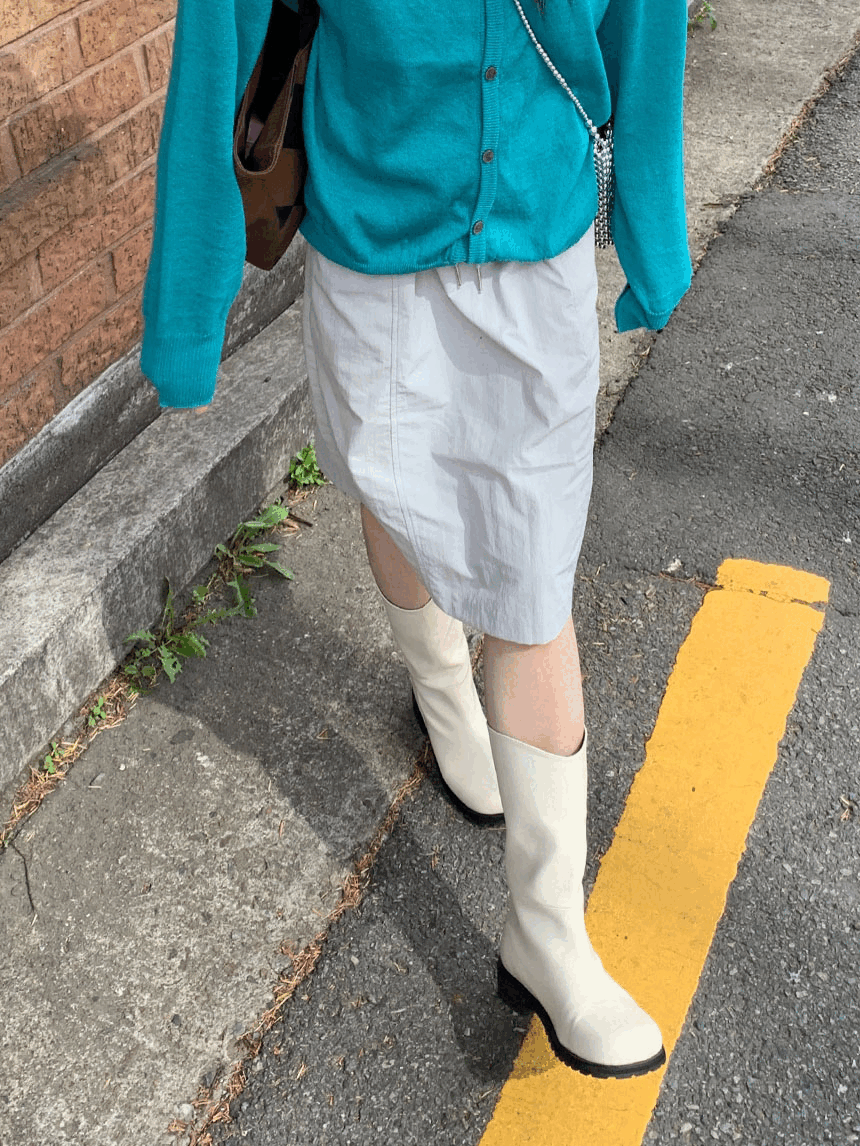 키슈 미디 나일론 스트링 스커트 (3color)