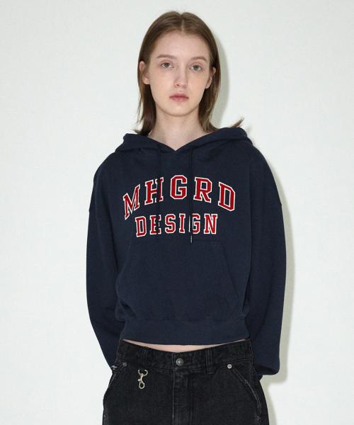 MHGRD APPLIQUE CROP HOODIE NAVY(MG2EFFM431A)
