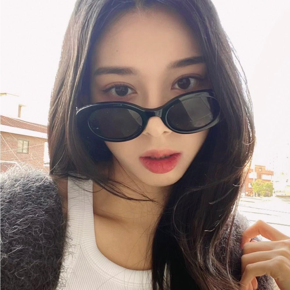 UV400nm 자외선차단 인싸 커트코베인 타원형 뿔테 선글라스 틴트 힙한 레트로 캣아이