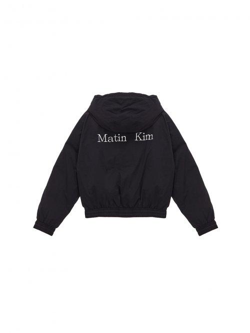 MATIN CROP HOOD DOWN JACKET IN BLACK