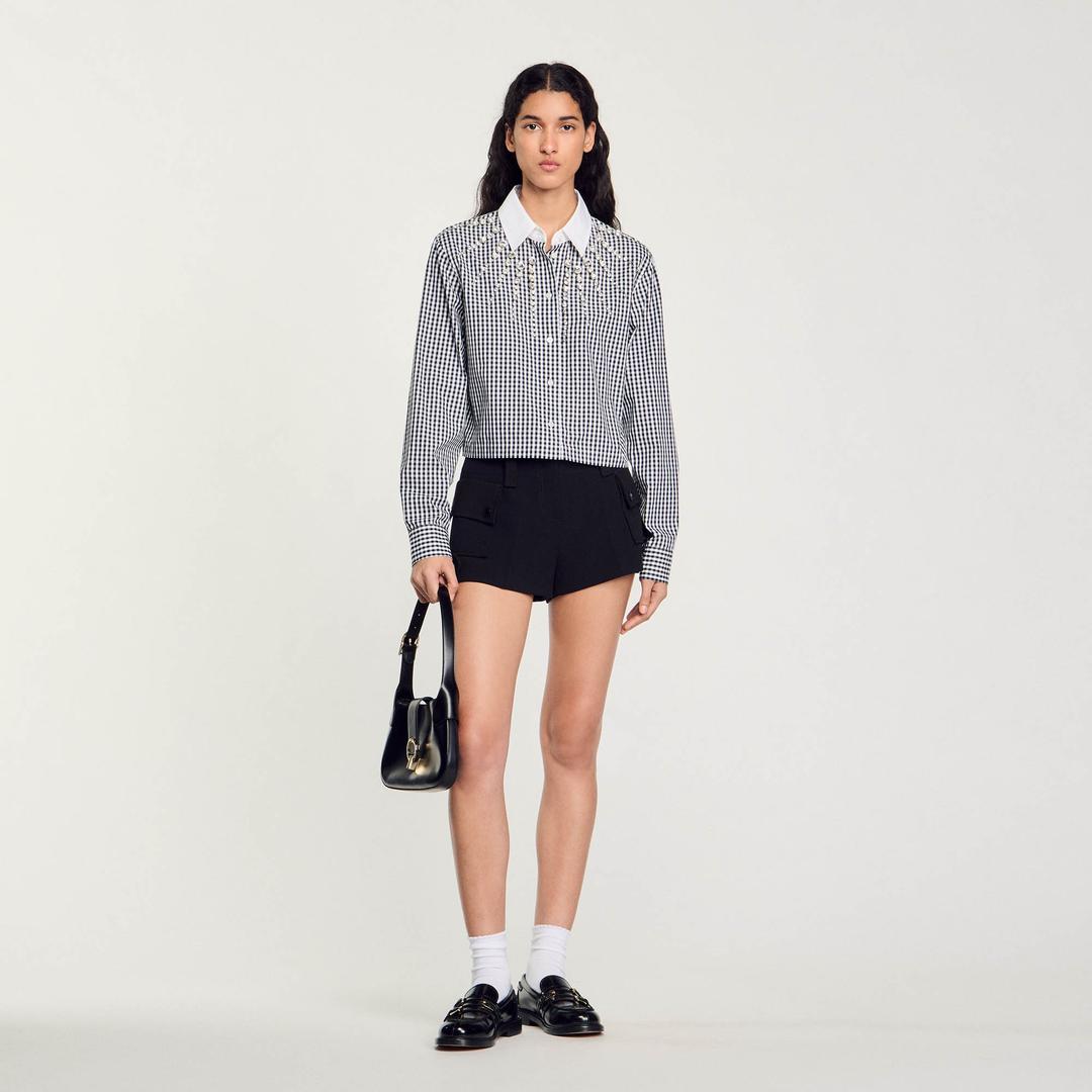 주얼리 스몰 체크 셔츠