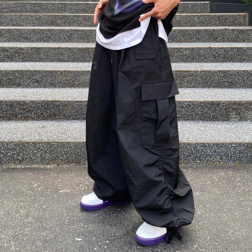 Nylon Shirring Cago PT (3C / 블랙 그레이 카키)