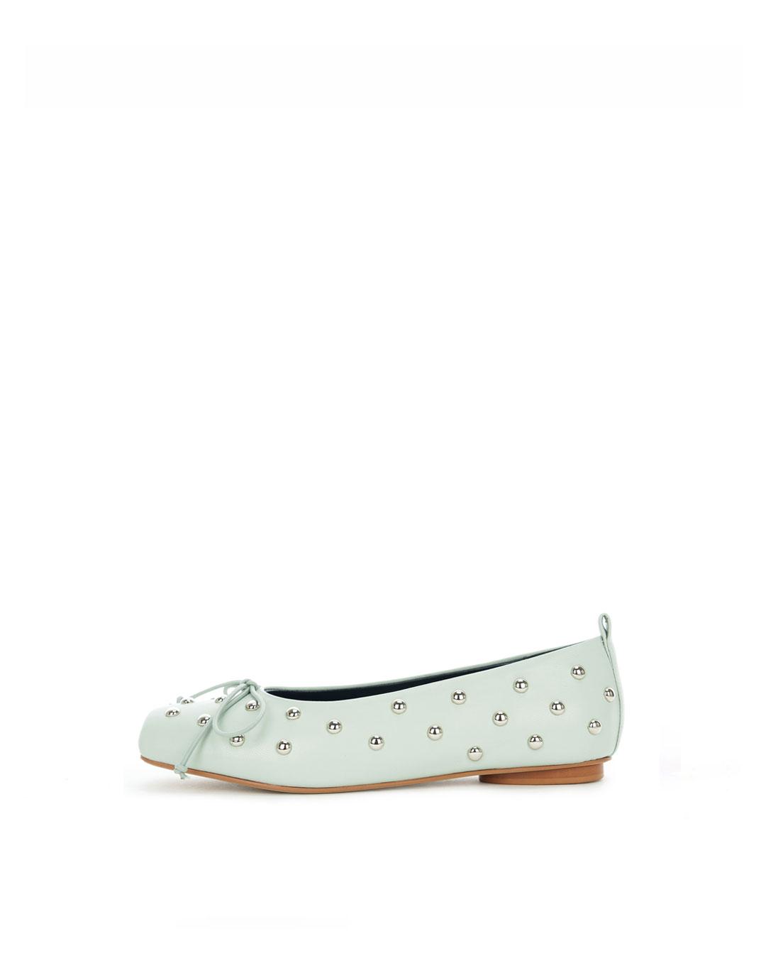 SIA Stud Ballerina Flats - GREEN