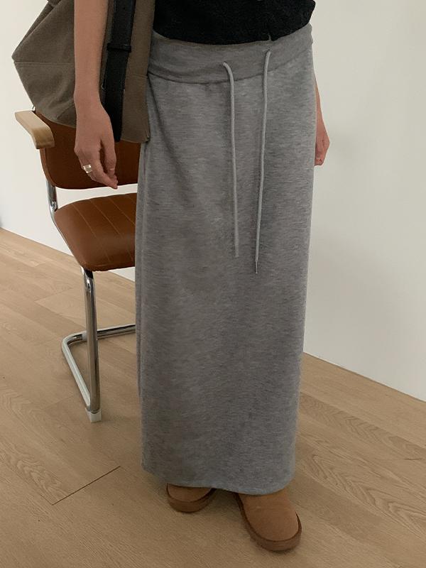 나이니 [핵따뜻🔥/한파템/인기] 브리오슈 도톰 융기모 밴딩 롱 스커트