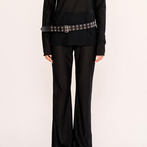 See-through Bootscut Leggings - Black