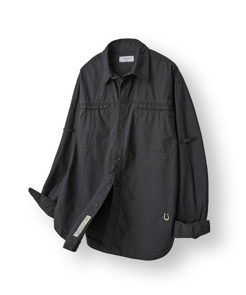페이드 코튼 워크 셔츠 [차콜]