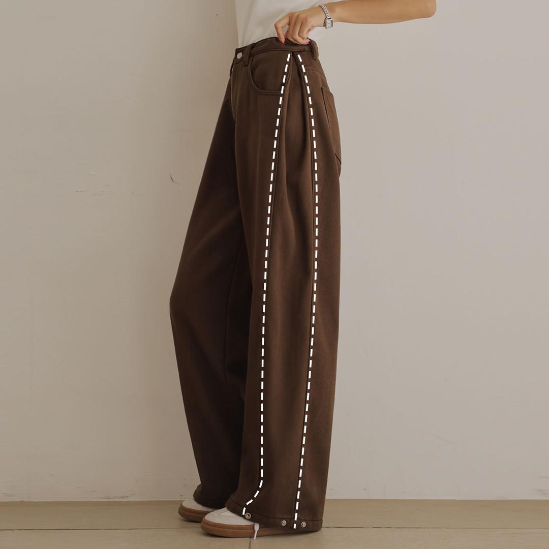 3TYPE폴딩 코튼본딩기모 와이드팬츠