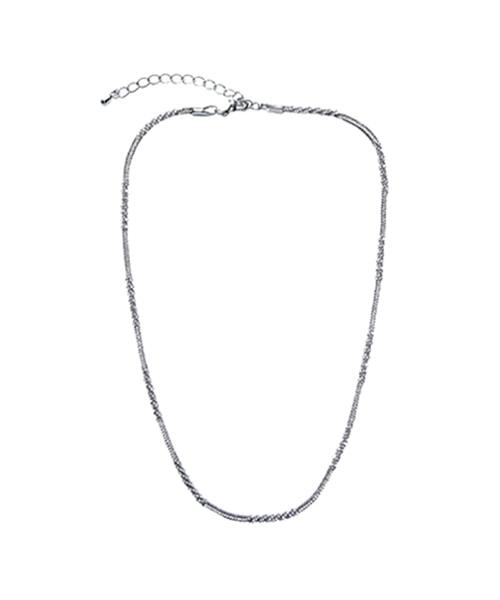 Shirring silver necklace