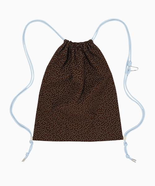 DOT STAR DRAWSTRING BAG, BROWN