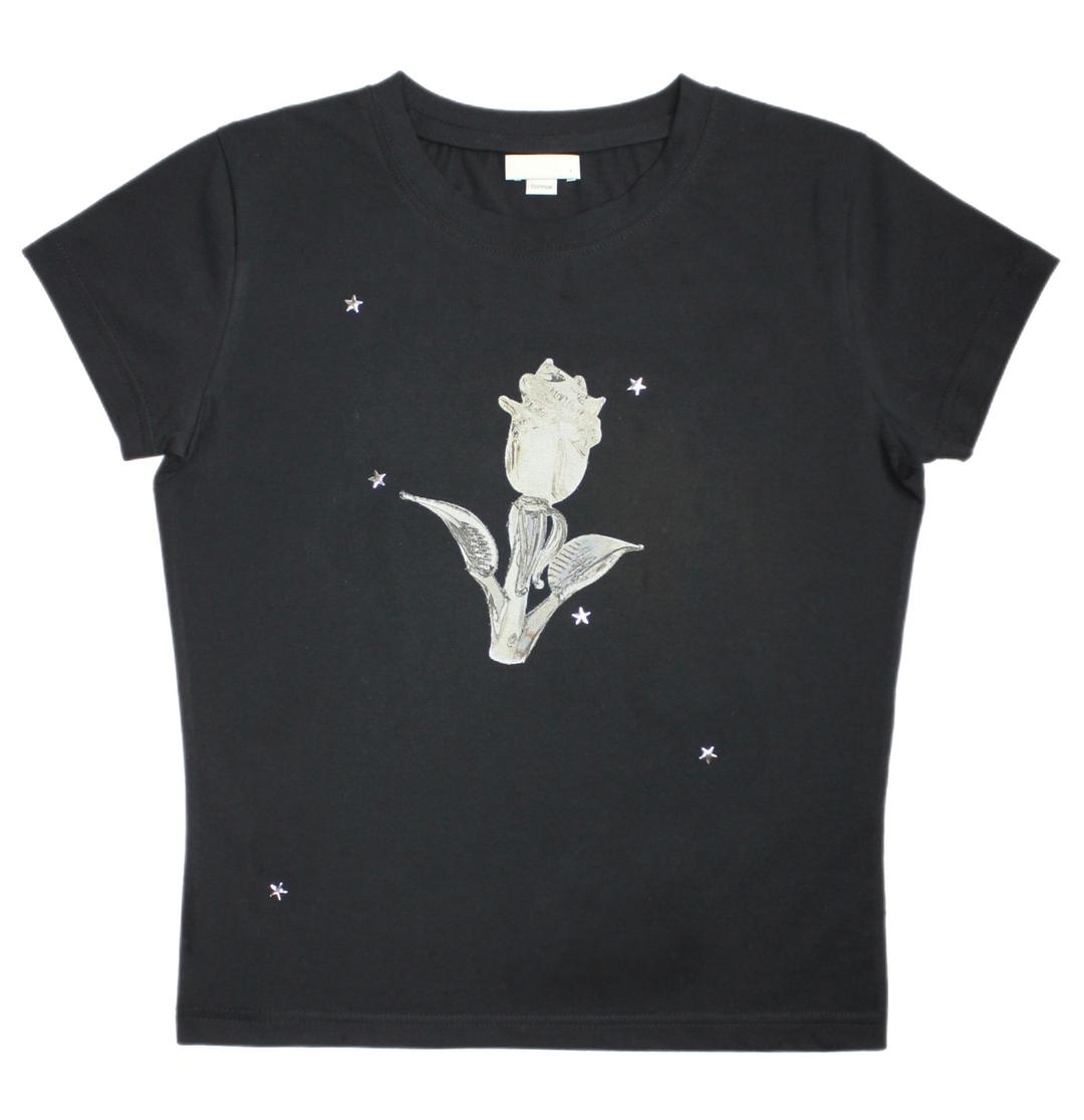 Glass Rose top (Black)
