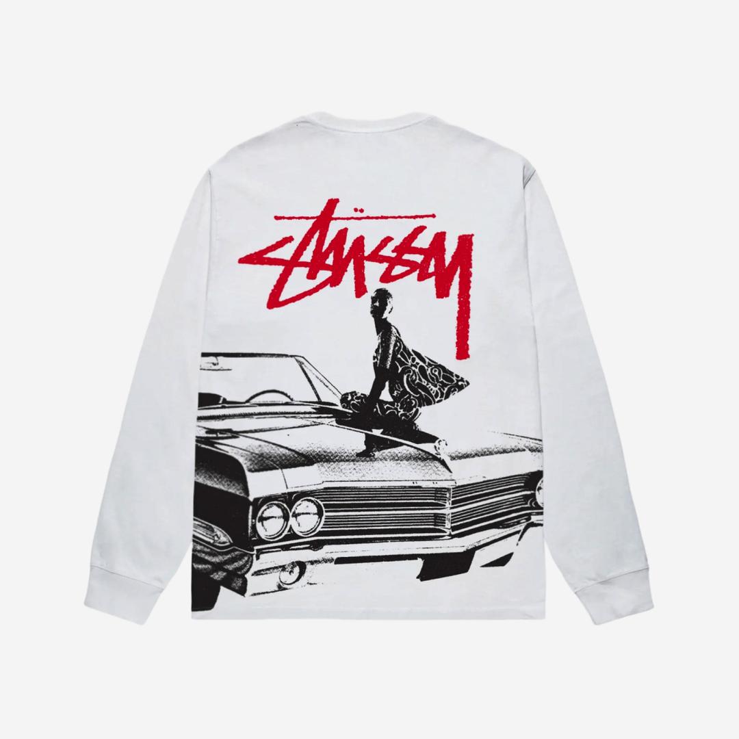 Stussy Beat Crazy LS T-Shirt White