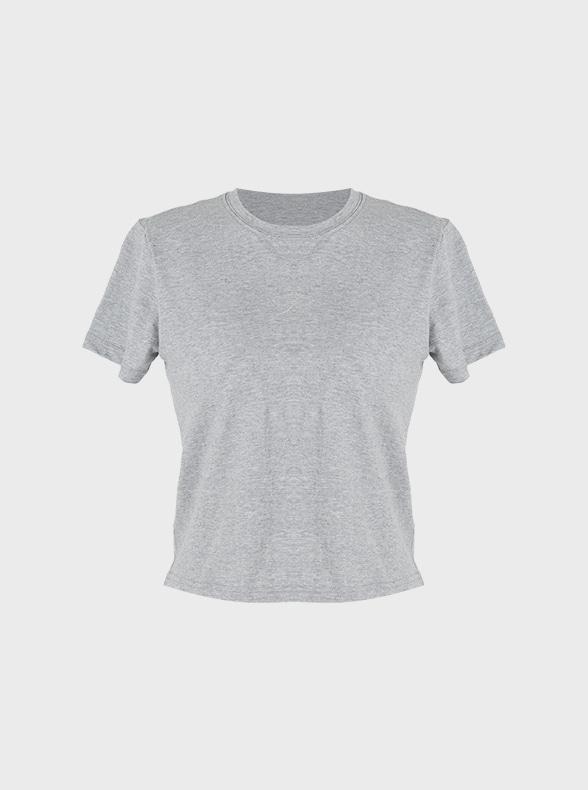 실켓 워싱 세미크롭 반팔티