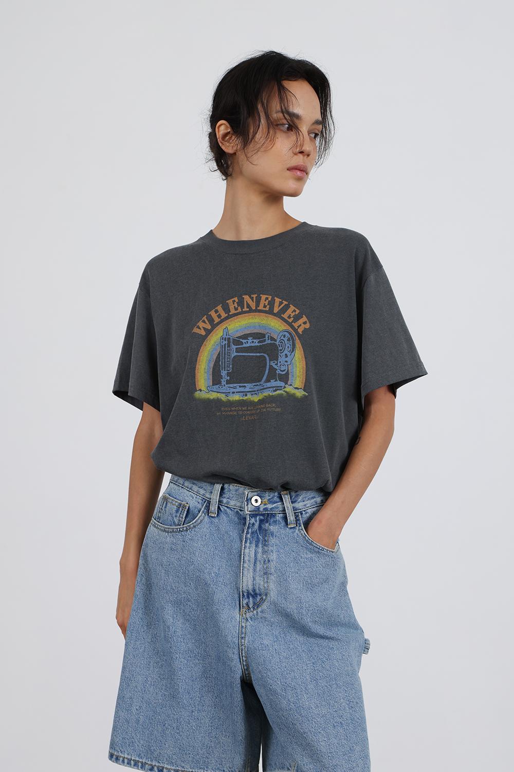 Fuzzy Rainbow T-shirt - Charcoal