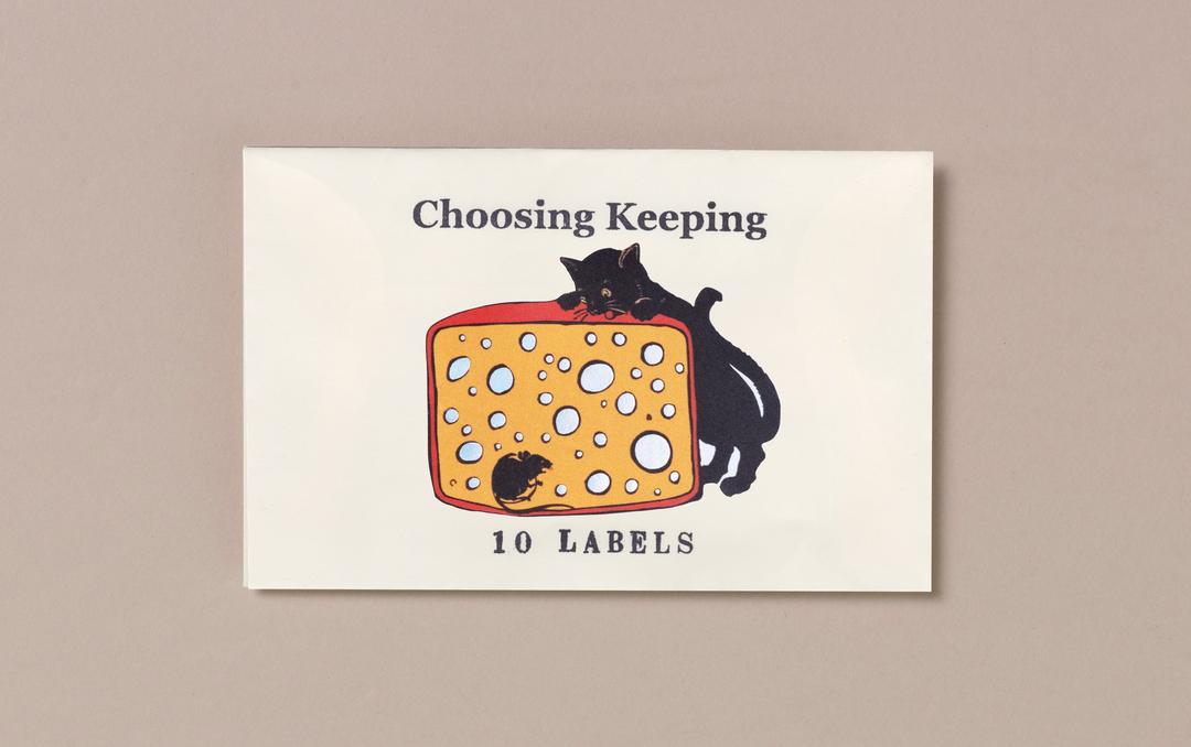 Cat and Mouse with Cheese Holographic Stickers