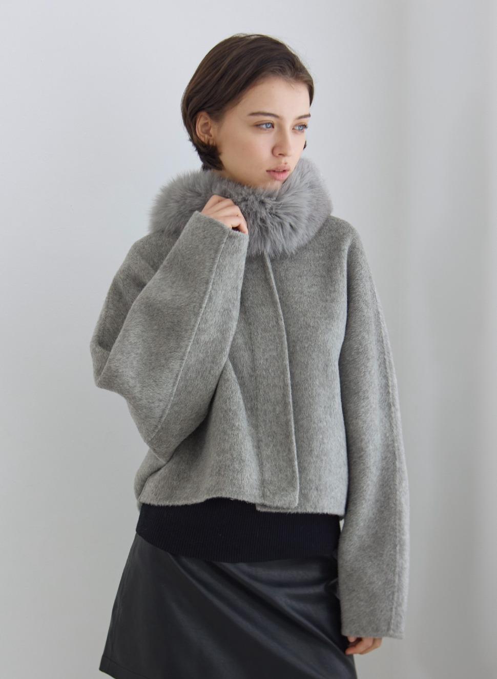 stellaire fur set handamde coat (fog)