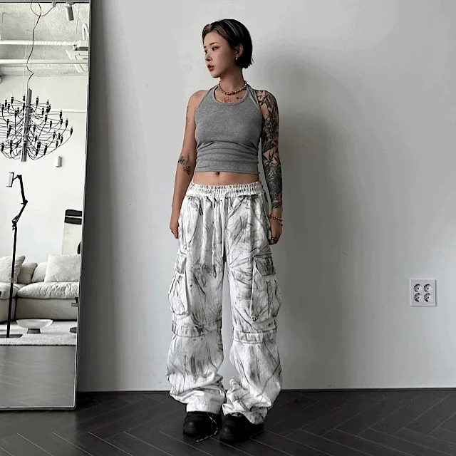 [UNISEX/아방핏] 크랙 더티 워싱 스트링 카고 팬츠 (3color)