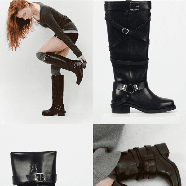 MULTI LEATHER BOOTS (BLACK) (11월 29일 예약배송)