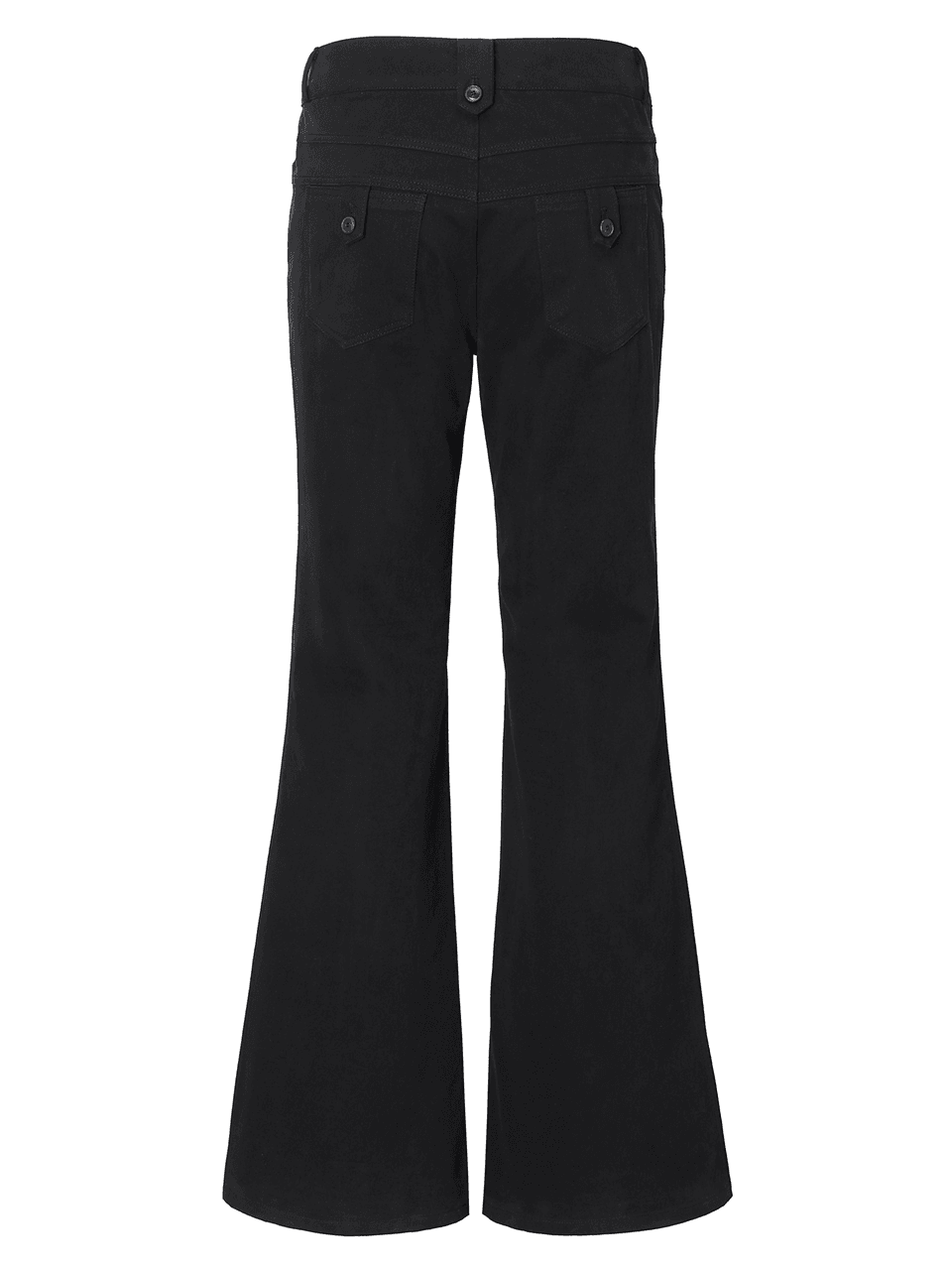 Two-Button Cationic Bootcut Pants (black)