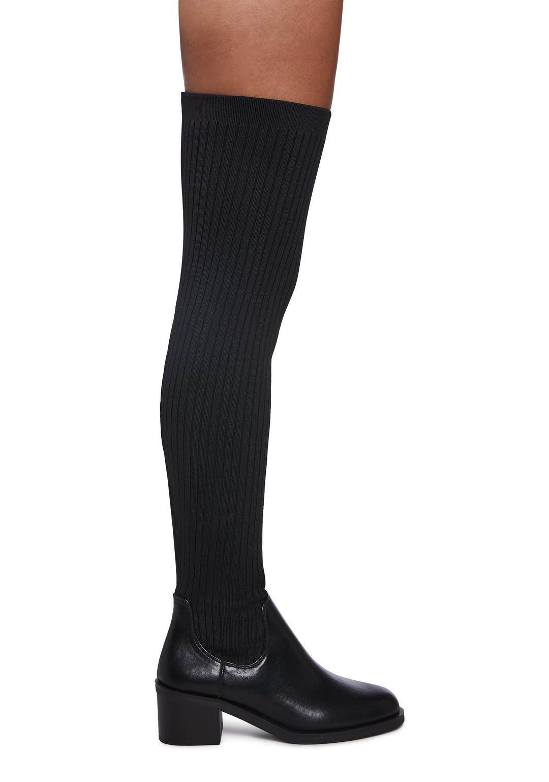 Total Rizz Knee High Boots - Black - BLACK / US 5