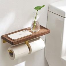 원목 메탈 미니선반 휴지걸이 골드 더블