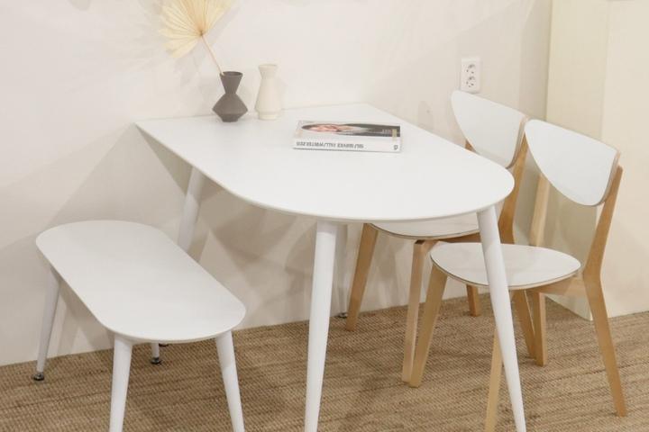 라이존 반타원 라미네이트 화이트 수평조절발 테이블 (3size)