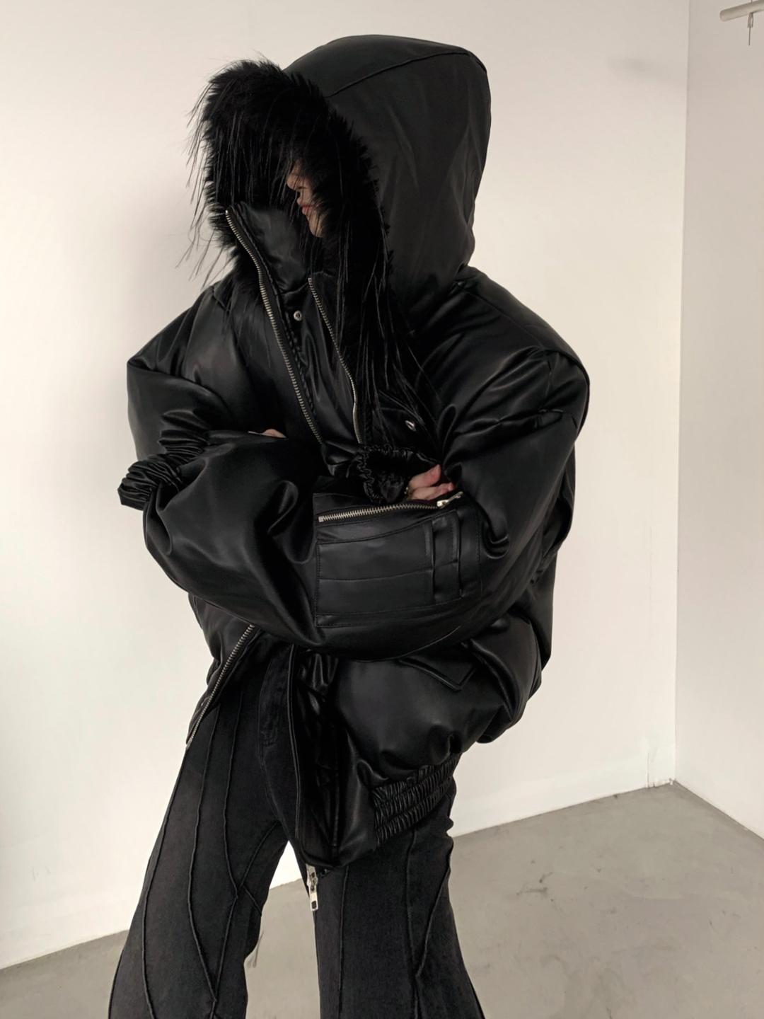 [AutumnWind] fur design cotton punk leather jacket na807